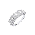Silver 5 Emerald Cut CZs Halo Ring