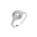 Silver Rubover Halo Style Ring
