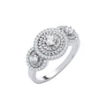 Silver Trilogy Halo CZ Ring