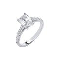 Silver Emerald CZ Solitaire Ring