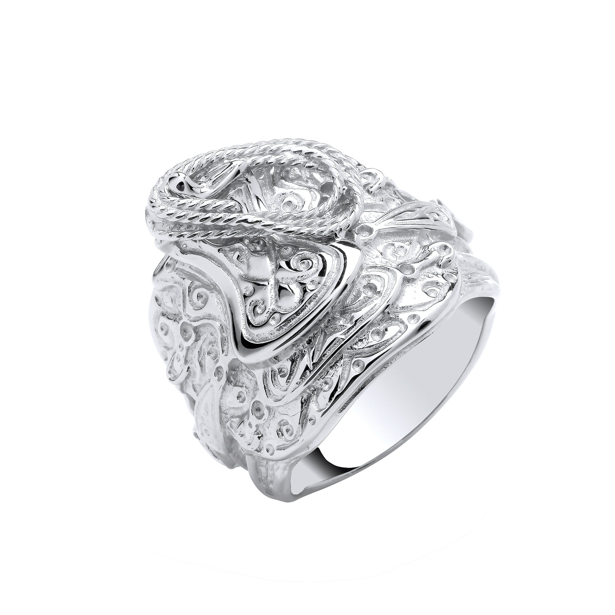 Silver Gents Saddle Ring
