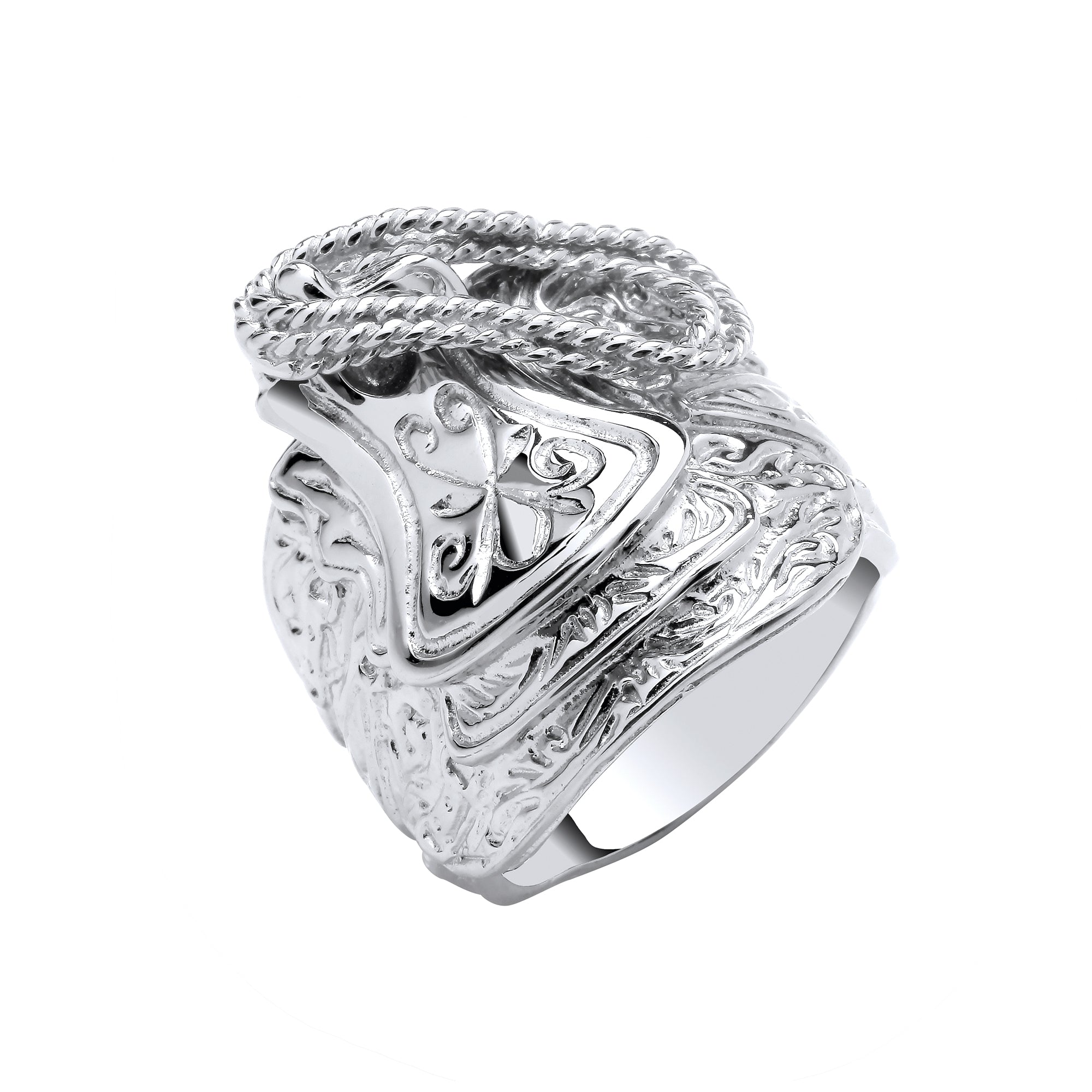 Silver Gents Large Saddle Ring