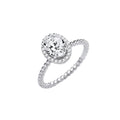 Silver Oval Cz Solitaire Ring