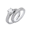 Silver Bridal Set S/S Fancy Half ET Rings