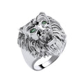 Silver Lion Head Gents Ring