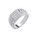 Silver Square Top Gents CZ Ring