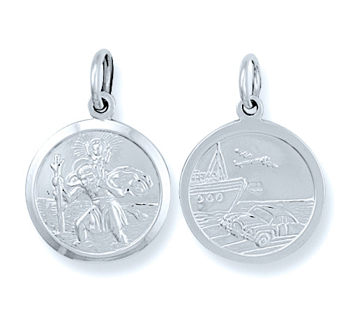 Silver Double Sided St Christopher Pendant