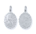 Silver Double Sided Oval St Christopher Pendant