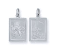 Silver Double Sided Rectangular St Christopher Pendant