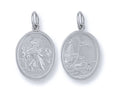 Silver Double Sided Oval St Christopher Pendant