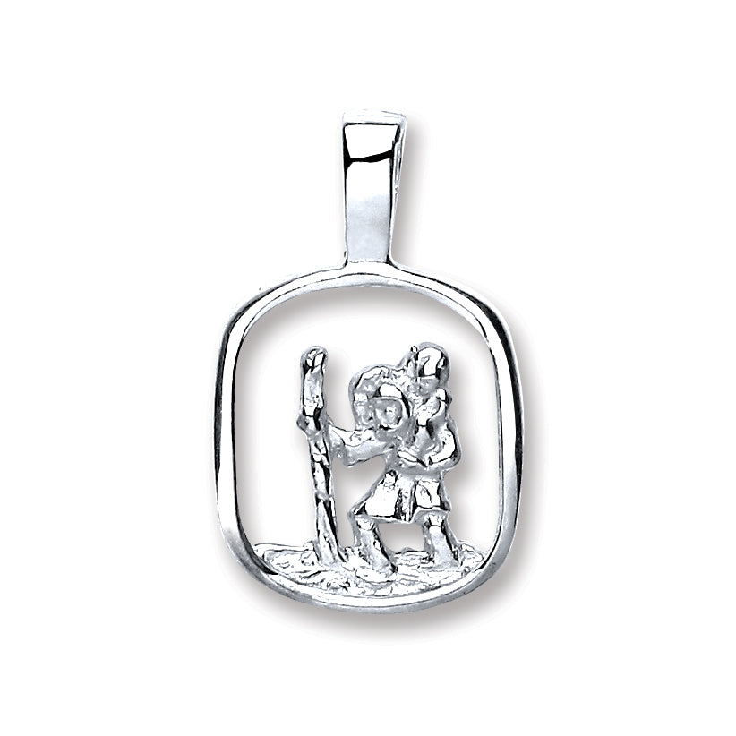 Silver Cut Out St Christopher Pendant