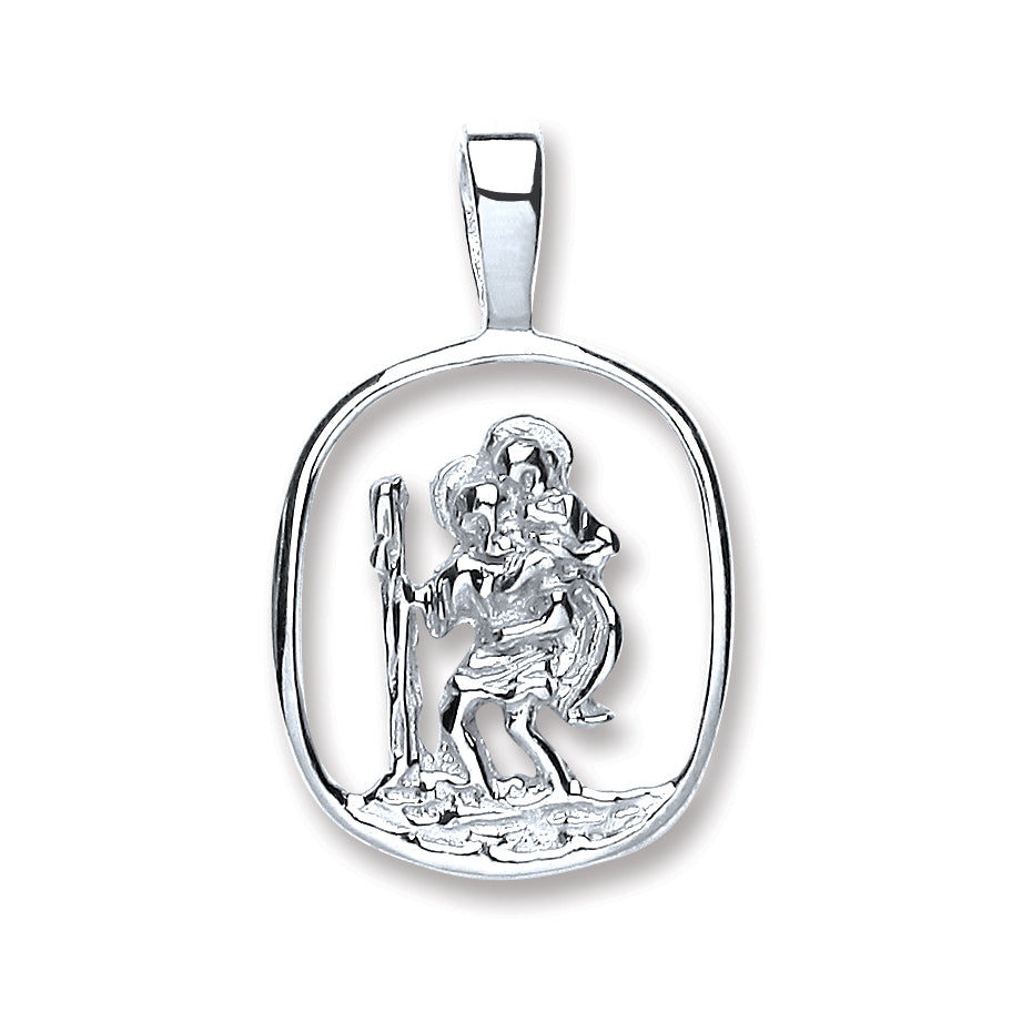 Silver Cut Out St Christopher Pendant