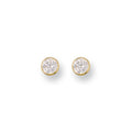 9ct Y/G 5mm Rubover Set Cz Studs