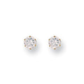 9ct Y/G 4mm Claw Set Cz Studs