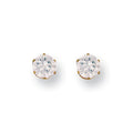 9ct Y/G 5mm Claw Set Cz Studs