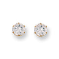 9ct Y/G 6mm Claw Set Cz Studs