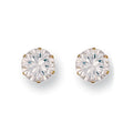 9ct Y/G 7mm Claw Set Cz Studs