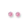 Y/G 5mm Claw Set Pink Cz Studs