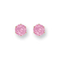 Y/G 6mm Claw Set Pink Cz Studs
