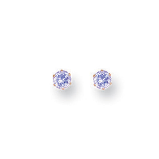 Y/G 3mm Claw Set Lavander Cz Studs