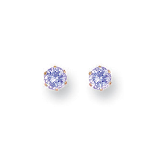 Y/G 4mm Claw Set Lavander Cz Studs