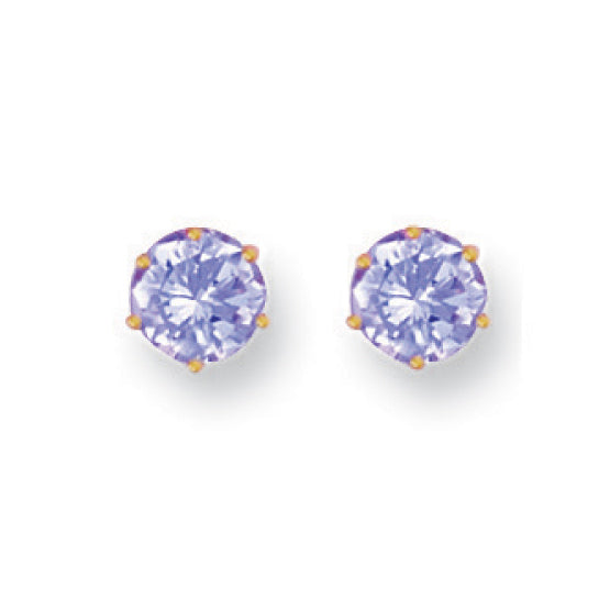 Y/G 6mm Claw Set Lavander Cz Studs