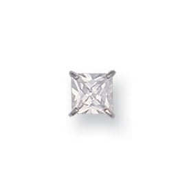 W/G Gents Claw Set Princess Cut 5mm CZ MAN Stud