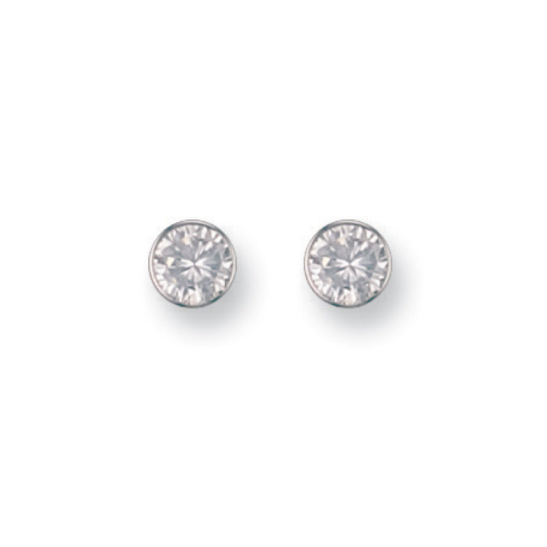W/G 6mm Rubover Set Cz Studs