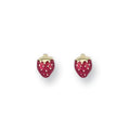 Y/G Enamelled Strawberry Studs