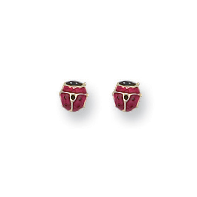 Y/G Enamelled Ladybird Studs