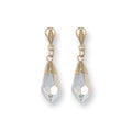 Y/G White Austrian Crystal Drop Studs