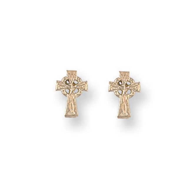 9ct Y/G Celtic Cross Studs