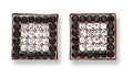 9ct Y/G Black & White Cz Square Studs