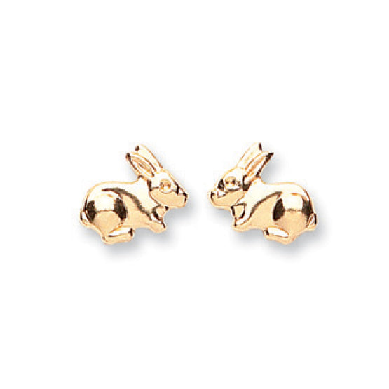 9ct Y/G Rabbit Studs