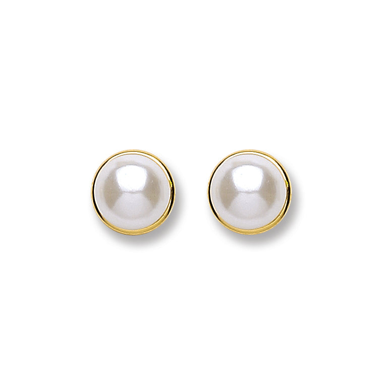 9ct Gold Simulated Pearl Studs