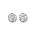 9ct Y/G 6mm Round Crystals Studs
