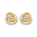 9ct Gold Cz Knot Studs