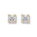 9ct Gold 4.0mm Round Brilliant CZ Studs