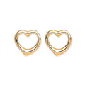 9ct Y/G Open Heart Studs