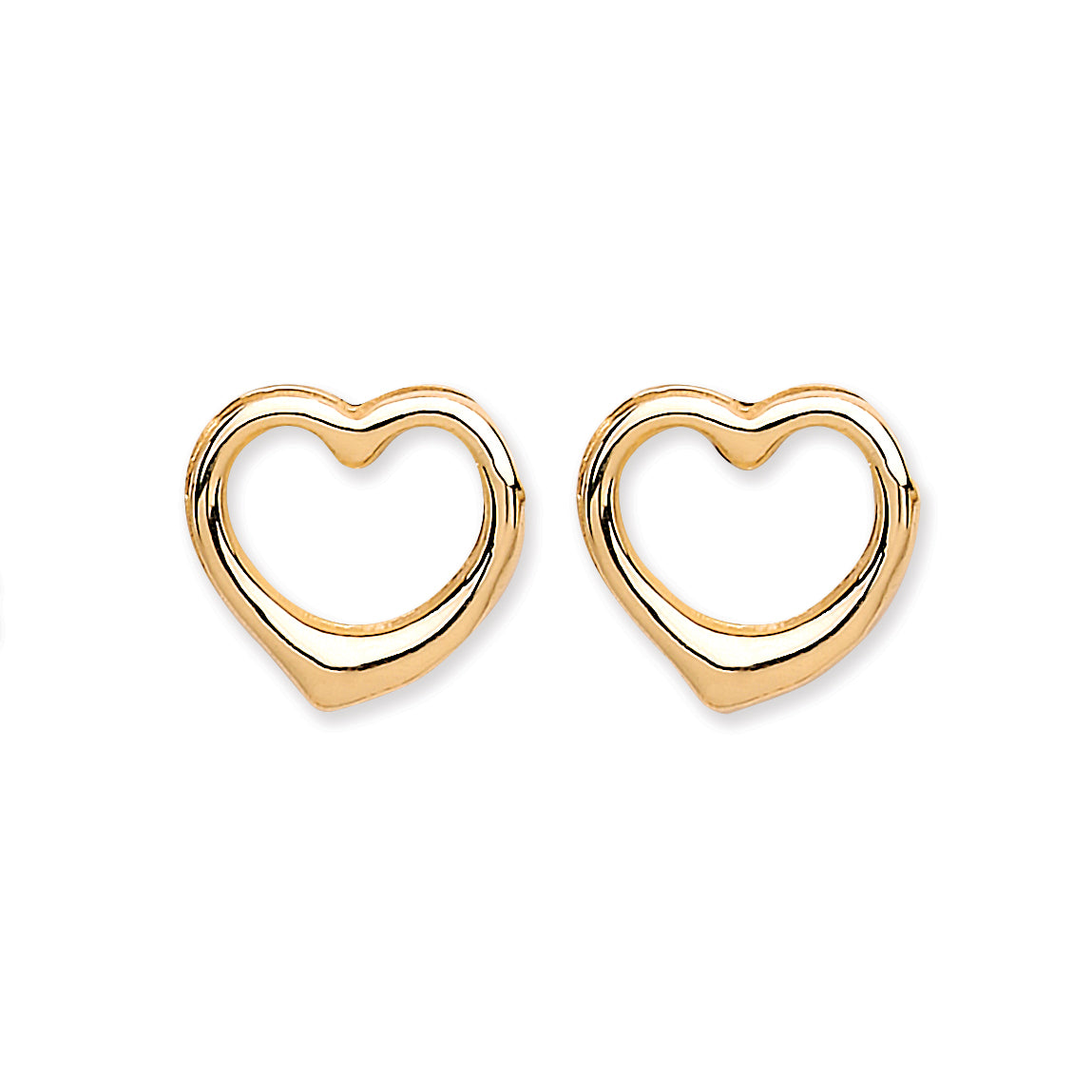9ct Y/G Open Heart Studs