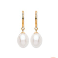 9ct Y/G Freshwater Pearl Drop Studs