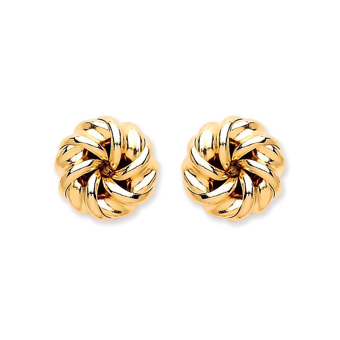 9ct Y/G Tight Knot Studs