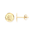 9ct Y/G 6.6mm Saint Christopher Studs