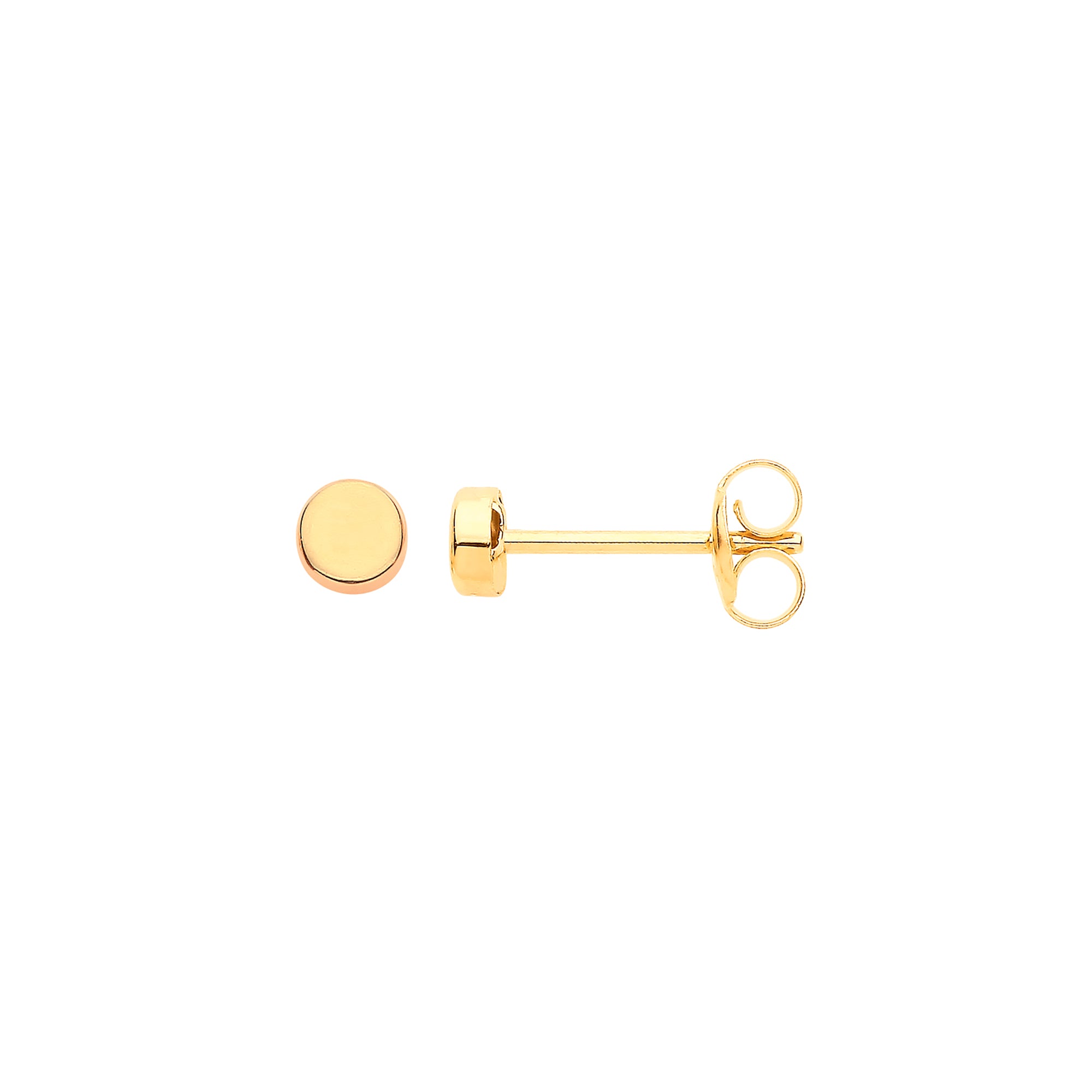 9ct Y/G Plain Round 3.2mm Studs