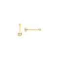 9ct Y/G Round Cz Nose Pin Stud