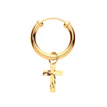 Y/G Sleeper with Cross Charm Men's Single Earring