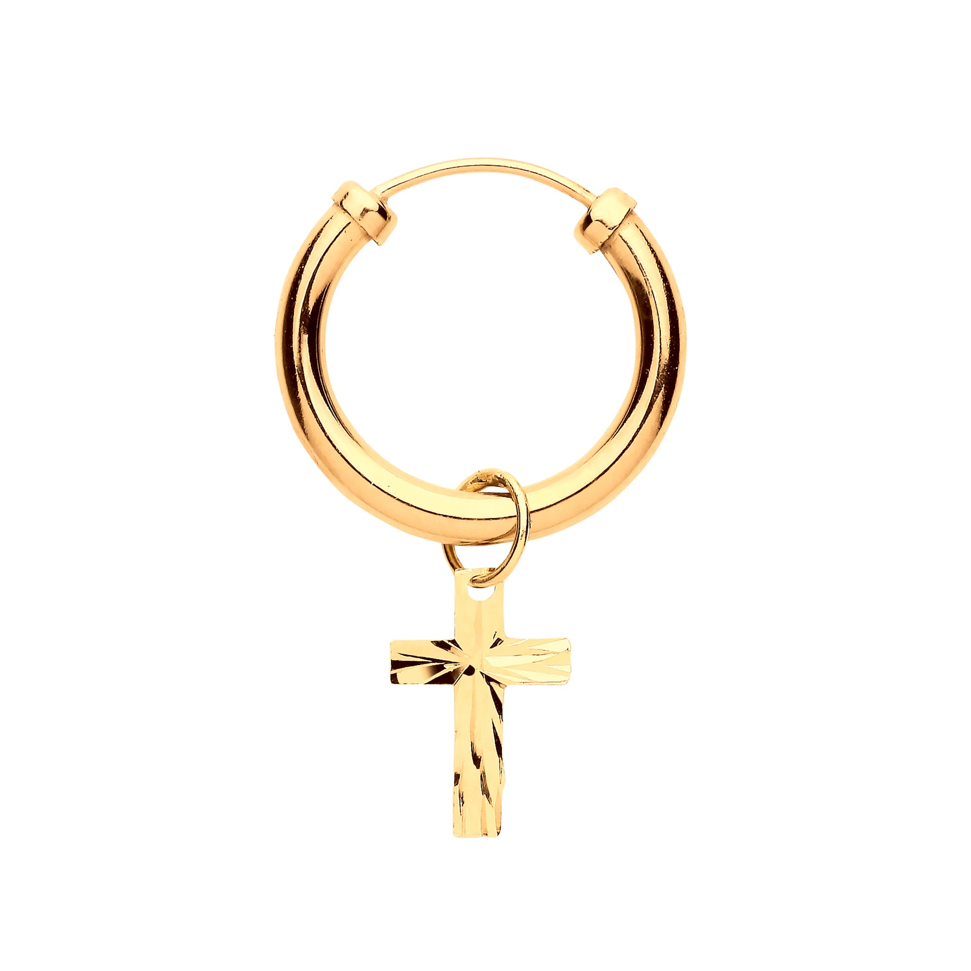 Y/G Sleeper with Cross Charm Men's Single Earring