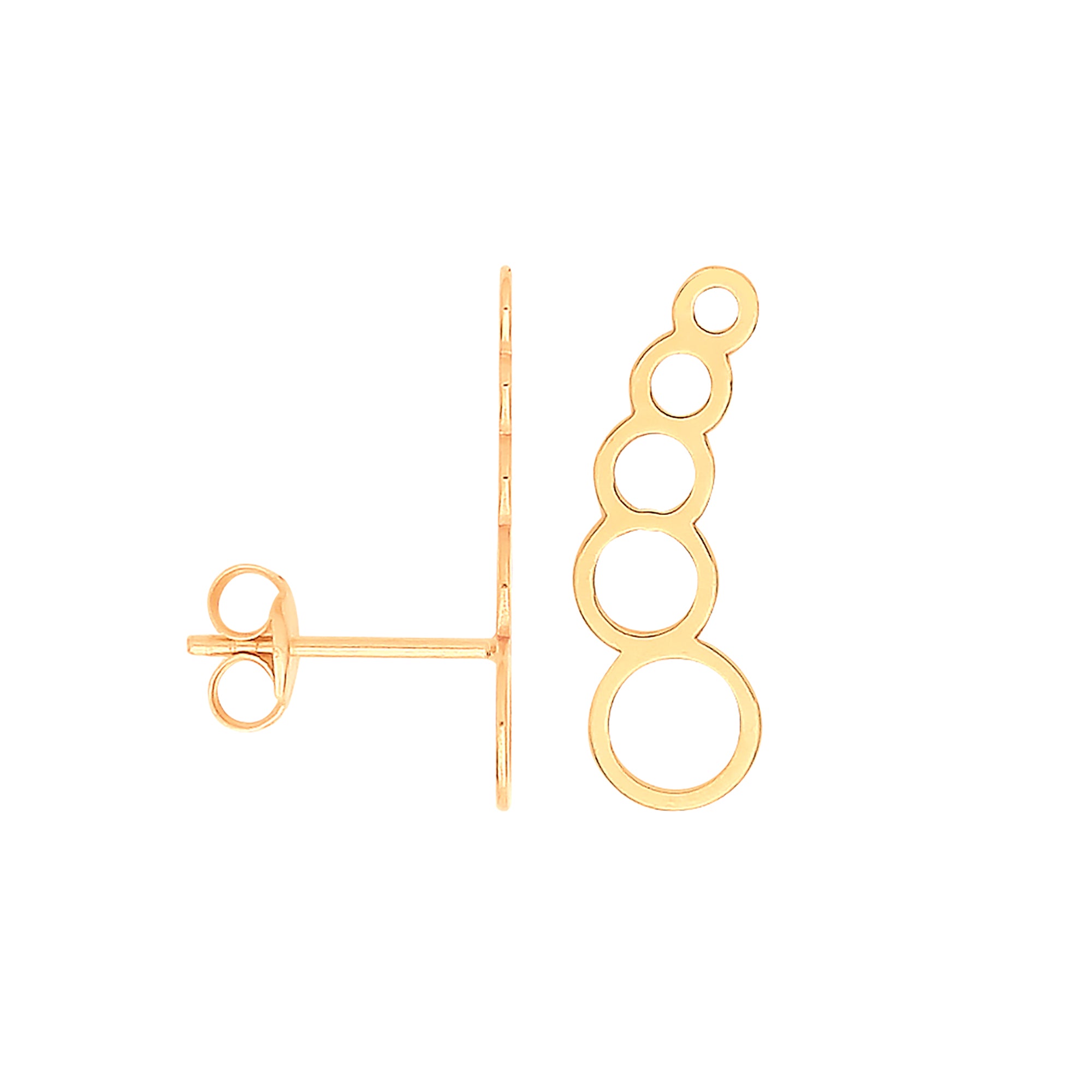 9ct Y/G Graduated Circles Studs