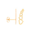 9ct Y/G Graduated Hearts Studs