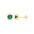 9ct Y/G Round 5mm GREEN CZ Stud
